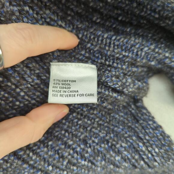 Per Se by Carlisle Sweater Womens XL Blue Wool Knit Cardigan Vest Layering - Picture 7 of 7